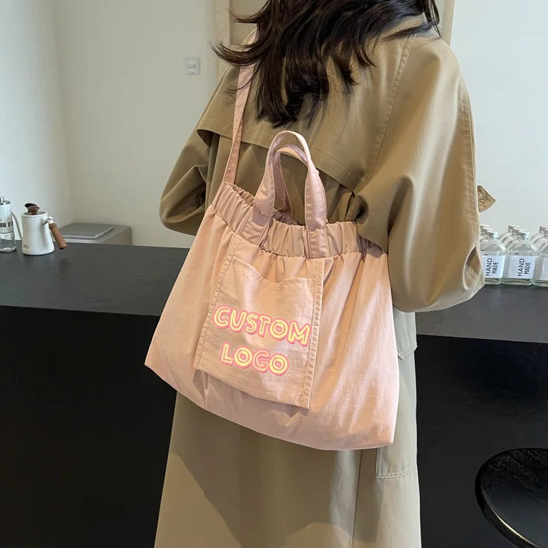 Custom Logo Ruched Top Tote Bag, Large Capacity Cotton Shoulder Bag with Top Handle Casual Multi-purpose Handbag for Women Daily
Custom Logo Ruched Top Tote Bag, Large Capacity Cotton Shoulder Bag with Top Handle Casual Multi-purpose Handbag for Women Daily