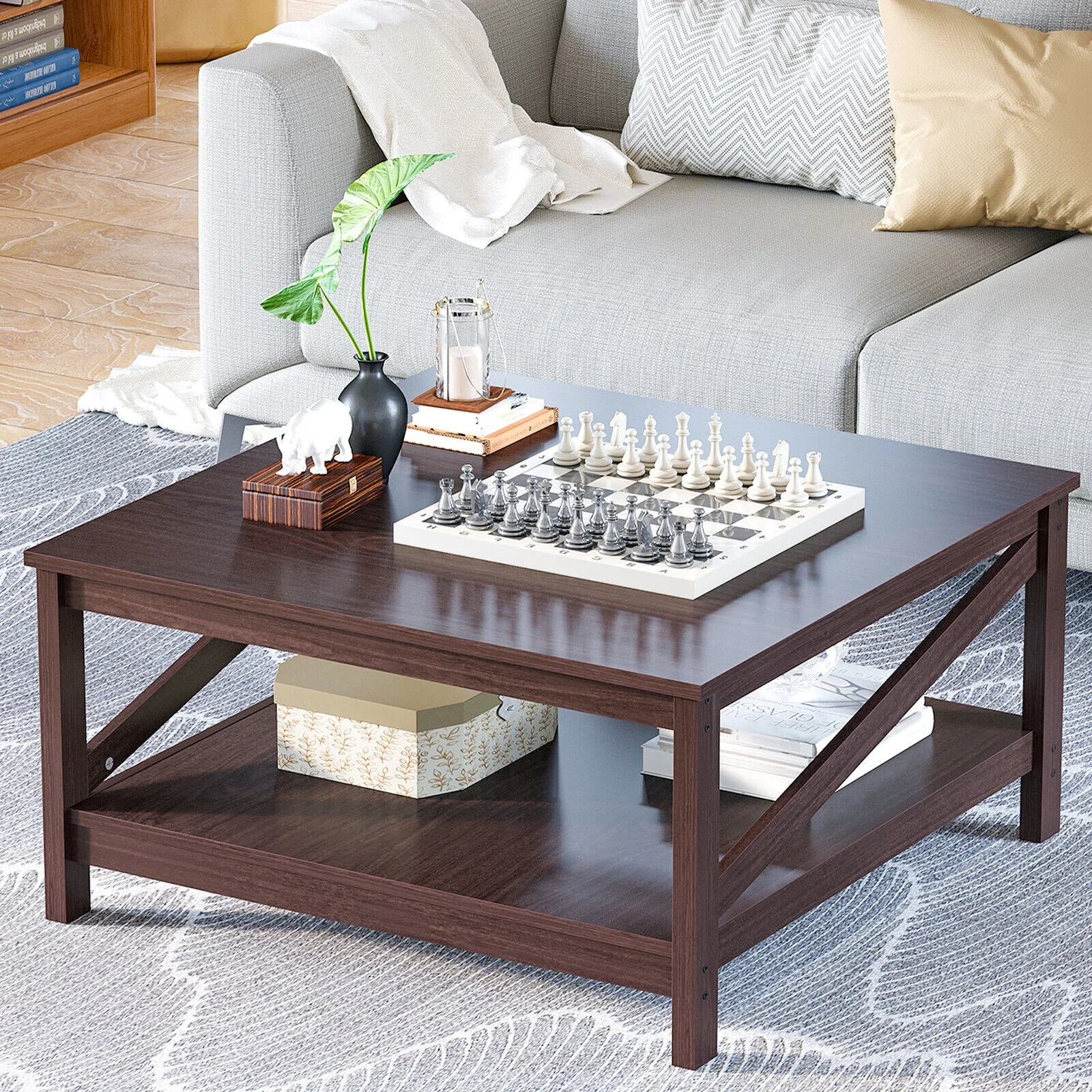 US 31.5" Modern Square Wood Coffee Table With Open Storage Shelf For Living Room
US 31.5" Modern Square Wood Coffee Table With Open Storage Shelf For Living Room