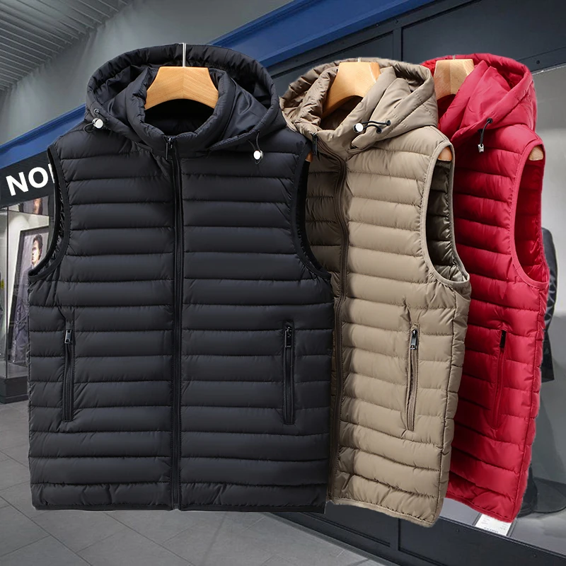 Мужской легкий пуховый хлопковый жилет, теплая зимняя верхняя одежда среднего возраста, украшение на молнии, подставка, повседневная мода
Мужской легкий пуховый хлопковый жилет, теплая зимняя верхняя одежда среднего возраста, украшение на молнии, подставка, повседневная мода