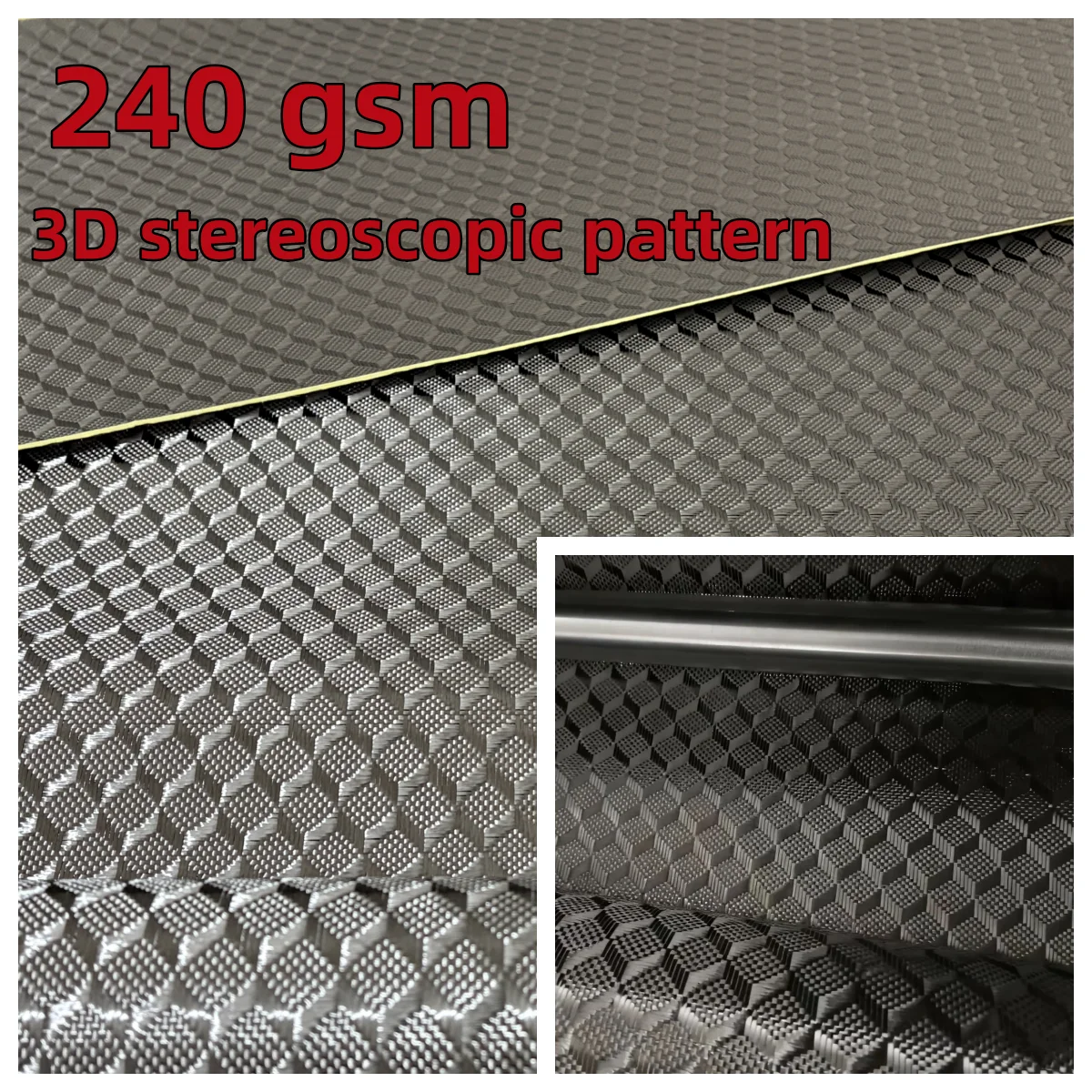 3K 240gsm 2x2 3D three-dimensional space pattern cloth Real Carbon Fiber Cloth Carbon Fabric 40" / 100cm wide 1m*50cm/30cm 1pcs.
3K 240gsm 2x2 3D three-dimensional space pattern cloth Real Carbon Fiber Cloth Carbon Fabric 40" / 100cm wide 1m*50cm/30cm 1pcs.