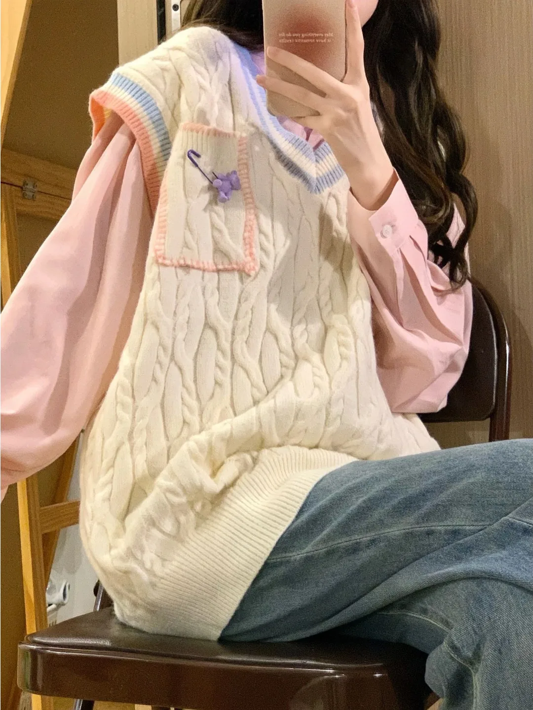 Soft Sweater Set Pink Gentle Style Knitted Vest And Shirt Slimming Lazy Student Uniform Fashionable Two-Piece Set Comfortable
Soft Sweater Set Pink Gentle Style Knitted Vest And Shirt Slimming Lazy Student Uniform Fashionable Two-Piece Set Comfortable
