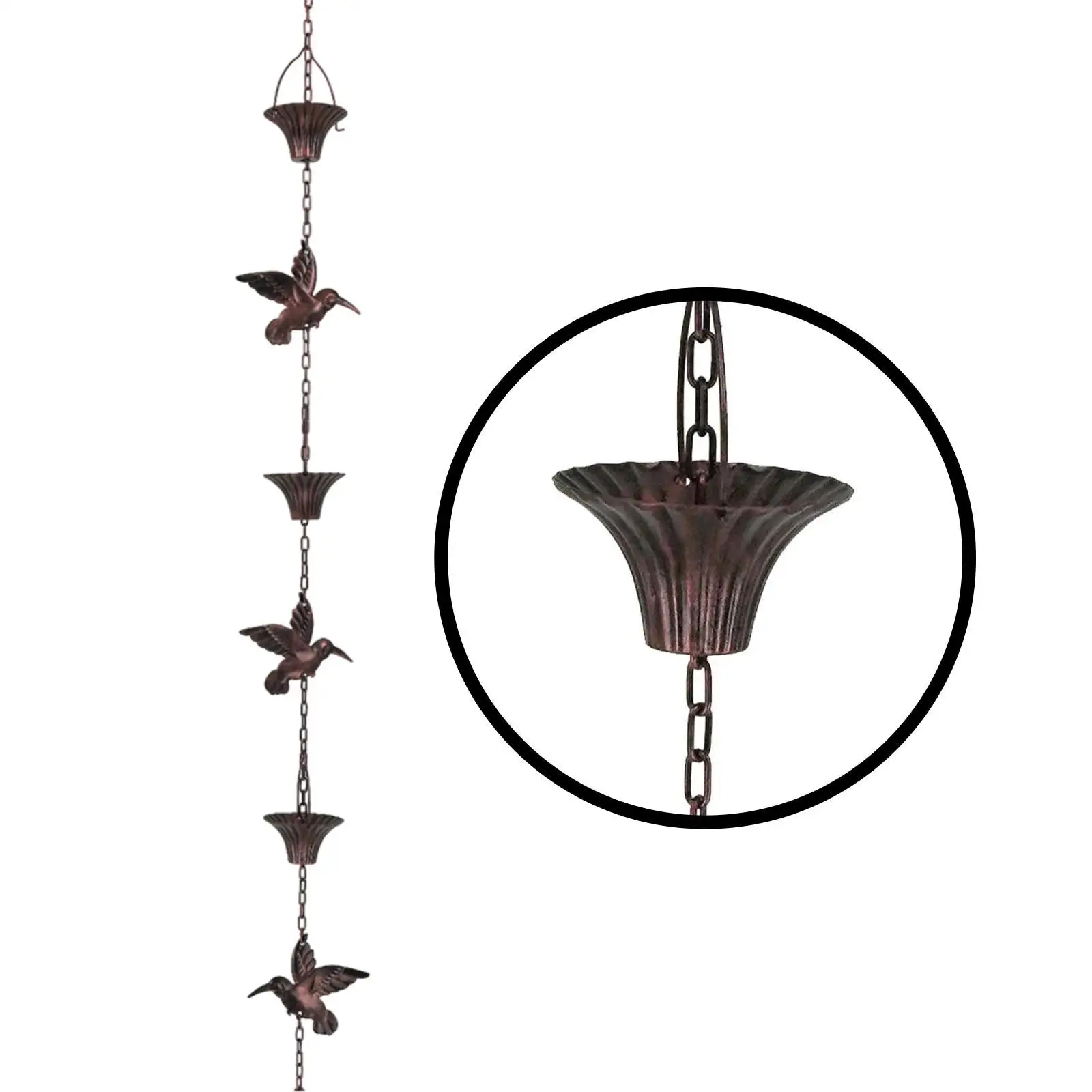 Bird Rain Chain Rainwater Catcher Rainchain Decor Decorative Metal Hanging Rain Gutter Chain for Outside Garden House Villas
Bird Rain Chain Rainwater Catcher Rainchain Decor Decorative Metal Hanging Rain Gutter Chain for Outside Garden House Villas