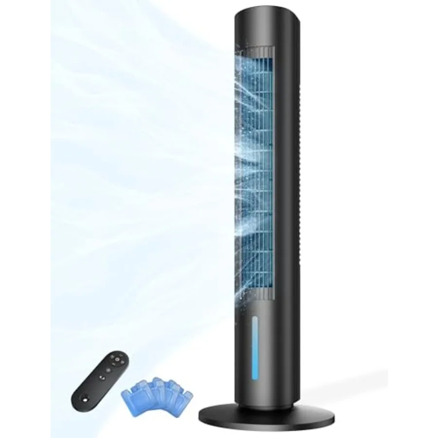 Portable evaporative air cooler for windowless rooms, plastic housing, white, 7H timer and quiet operation
Portable evaporative air cooler for windowless rooms, plastic housing, white, 7H timer and quiet operation