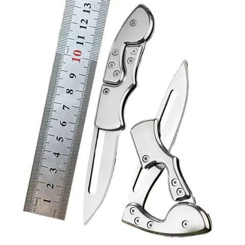 Todo o aço inoxidável afiado mini faca de lâmina dobrável acampamento ao ar livre facas de bolso portátil ferramenta mão para sobrevivência