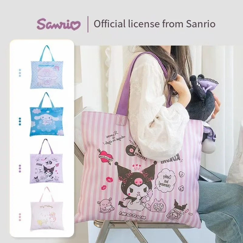 Sanrio Kuromi, милая большая вместительная сумка на плечо, студенческая дорожная сумка для хранения различной одежды, модная милая сумка для покупок с героями мультфильмов
Sanrio Kuromi, милая большая вместительная сумка на плечо, студенческая дорожная сумка для хранения различной одежды, модная милая сумка для покупок с героями мультфильмов