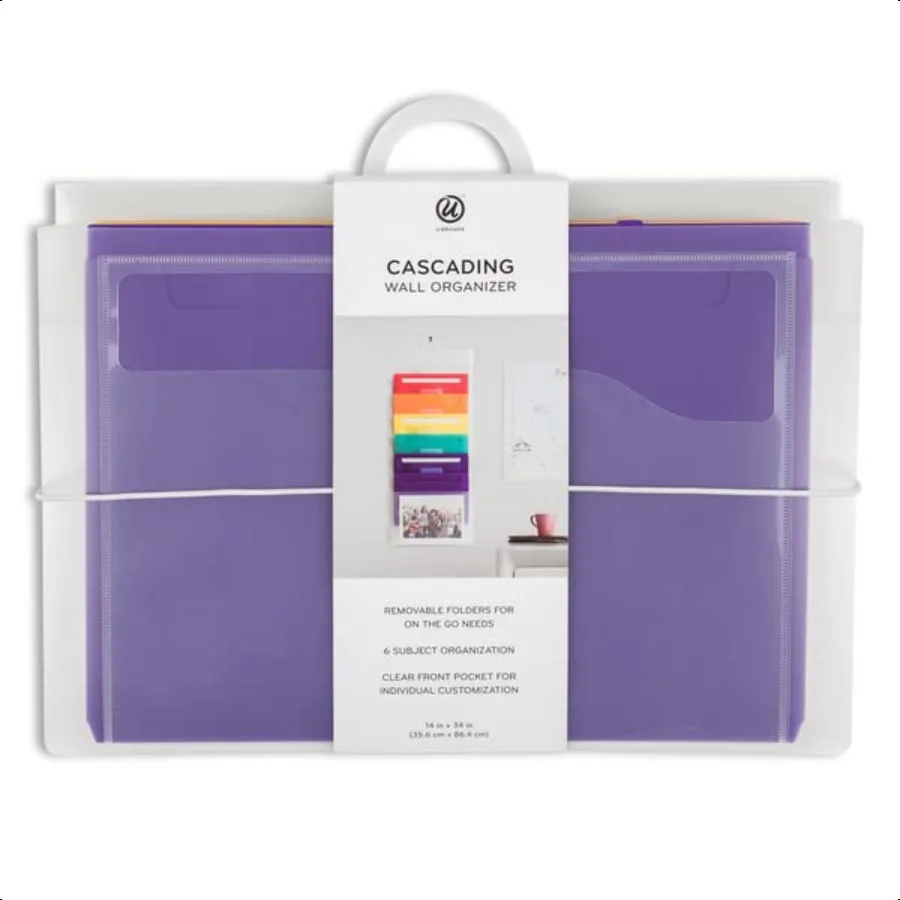 Cascading Wall Organizer Office plies Primary Colors 6 Removable Folder Pockets Letter Size 14 x 34
Cascading Wall Organizer Office plies Primary Colors 6 Removable Folder Pockets Letter Size 14 x 34