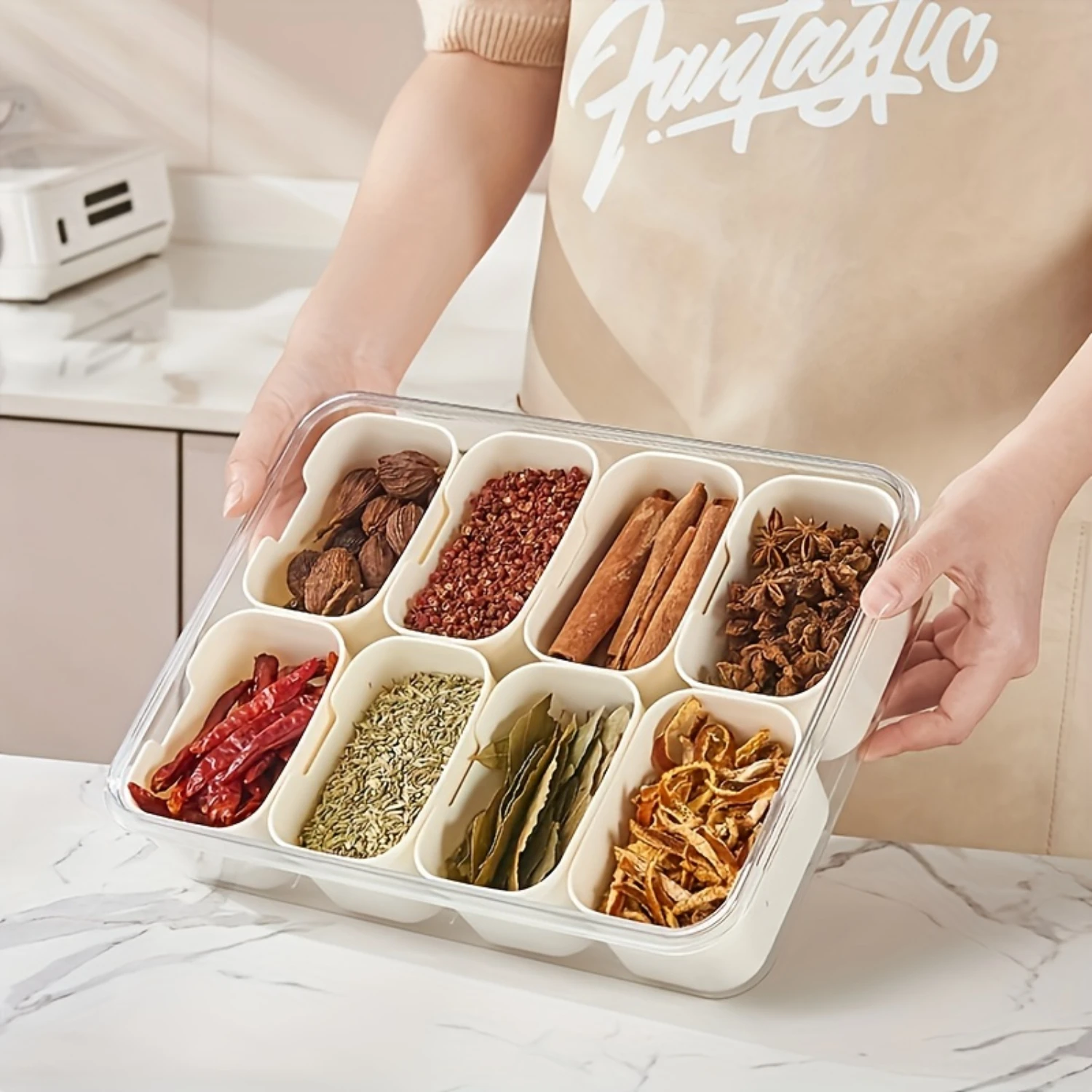 1pc, Portable Divided Serving Tray With Lid And Handles - Snack Box Container/ Organizer For Vegetables, Fruits, Candy, Nut
1pc, Portable Divided Serving Tray With Lid And Handles - Snack Box Container/ Organizer For Vegetables, Fruits, Candy, Nut