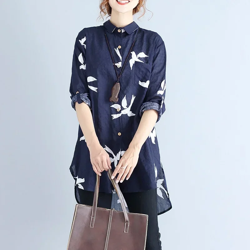 Coslan Cotton Linen Blouse Women 2021 Autumn New Chinese Style Clothing Women Print Loose Long-Sleeved Vintage Asymmetric Shirts
Coslan Cotton Linen Blouse Women 2021 Autumn New Chinese Style Clothing Women Print Loose Long-Sleeved Vintage Asymmetric Shirts