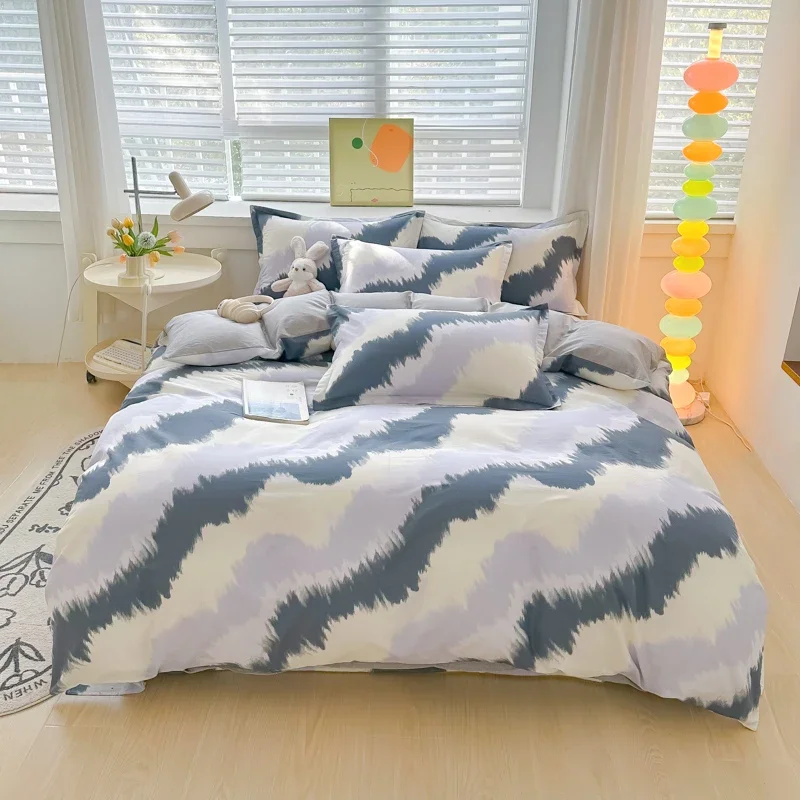 Abstract Ripple Duvet Cover Set Queen 100% Cotton Bedding Cream Blue Geometric Printed Comforter Cover for Kids Teens Boys Girls
Abstract Ripple Duvet Cover Set Queen 100% Cotton Bedding Cream Blue Geometric Printed Comforter Cover for Kids Teens Boys Girls