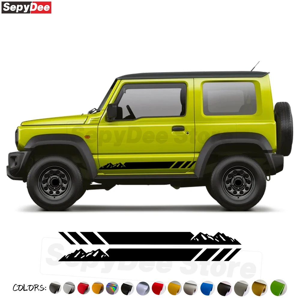 2Pcs For Suzuki Jimny Car Door Side Skirt Stickers Mountain Graphic Body Decor Long Stripes Vinyl Film Decals Car Accessories
2Pcs For Suzuki Jimny Car Door Side Skirt Stickers Mountain Graphic Body Decor Long Stripes Vinyl Film Decals Car Accessories