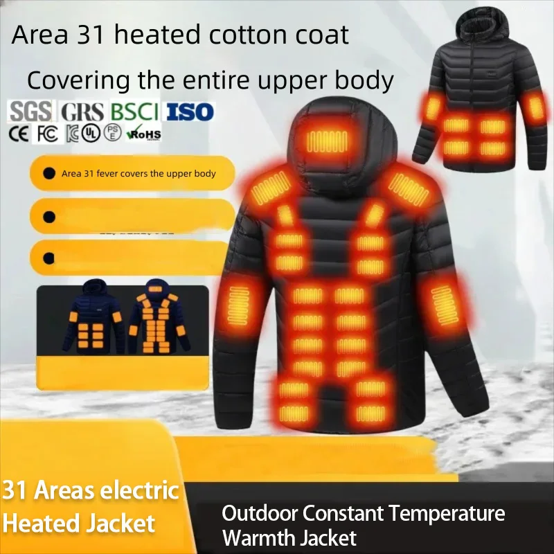 31-зонная куртка с электрическим подогревом USB для мужчин и женщин, теплая куртка, пальто, хлопковая одежда, зимняя уличная одежда для кемпинга, пешего туризма, катания на лыжах
31-зонная куртка с электрическим подогревом USB для мужчин и женщин, теплая куртка, пальто, хлопковая одежда, зимняя уличная одежда для кемпинга, пешего туризма, катания на лыжах