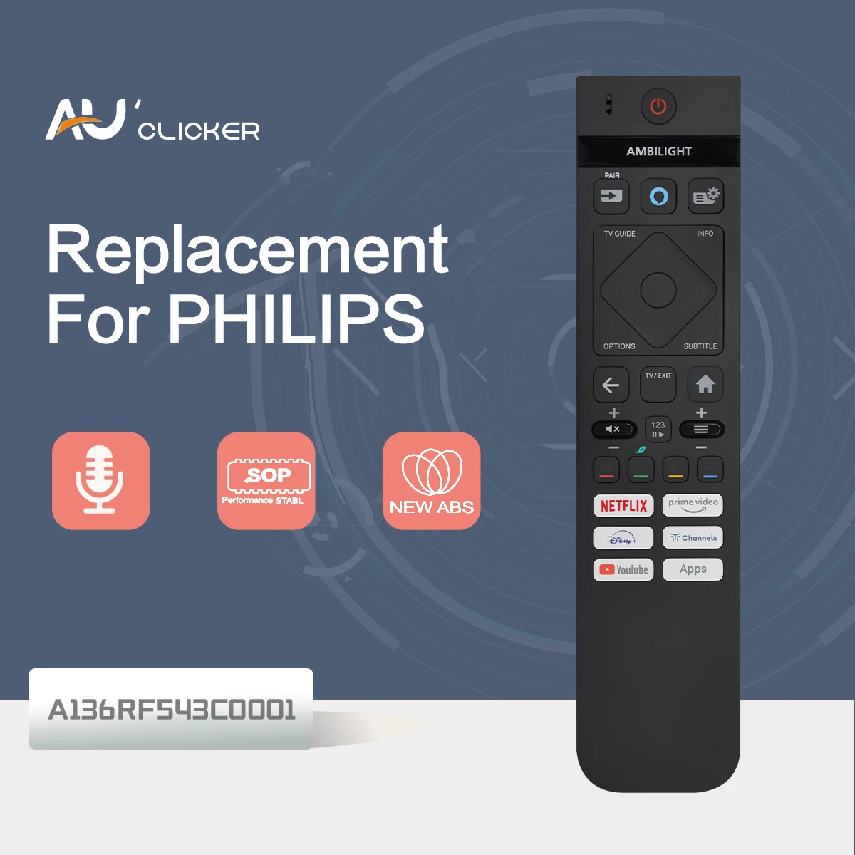 Ambilight PH-V17 Voice Remote Control For Fhilips TVs Compatible Models: 43PUS7009/12 43PUS7609/12 398GR10BEPHNE000SY/CR
Ambilight PH-V17 Voice Remote Control For Fhilips TVs Compatible Models: 43PUS7009/12 43PUS7609/12 398GR10BEPHNE000SY/CR