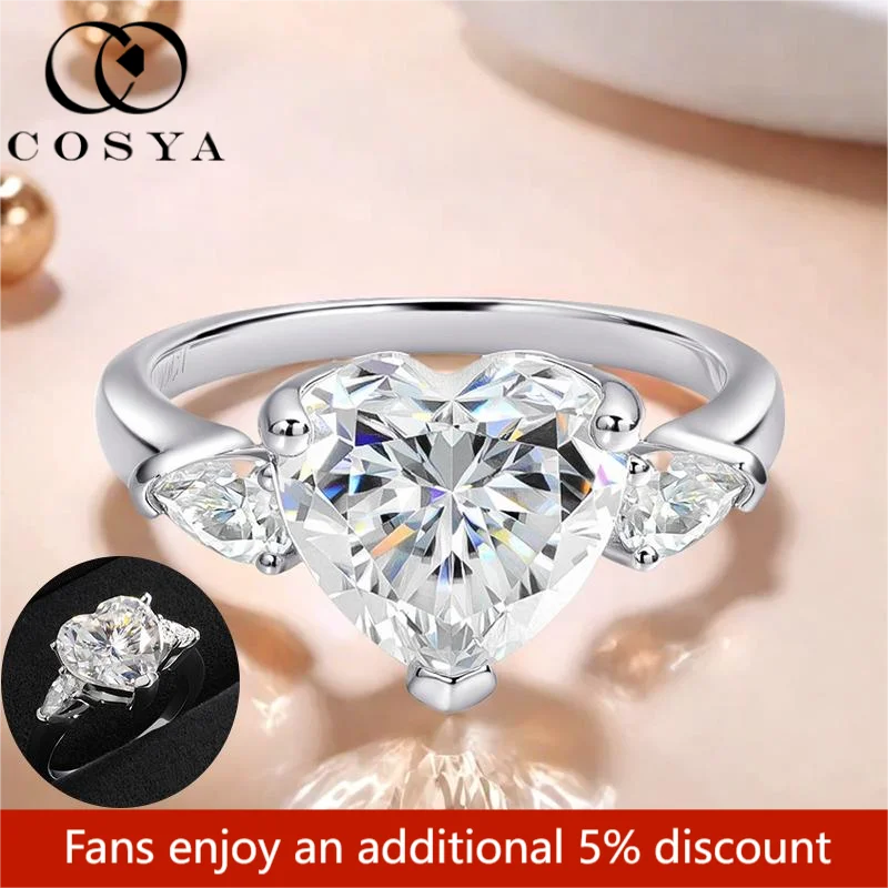 COSYA 1-4CT Heart Moissanite Ring for Women S925 Sterling Silver 18K Gold Plated Wedding Band GRA Certified Sparkling Jewelry
COSYA 1-4CT Heart Moissanite Ring for Women S925 Sterling Silver 18K Gold Plated Wedding Band GRA Certified Sparkling Jewelry