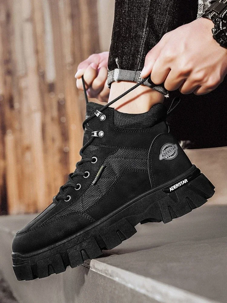 Лидер продаж, весенне-осенние походные рабочие ботинки на шнуровке, прочные, износостойкие, на толстой подошве, мужская обувь с высоким берцем, модная повседневная универсальная обувь
Лидер продаж, весенне-осенние походные рабочие ботинки на шнуровке, прочные, износостойкие, на толстой подошве, мужская обувь с высоким берцем, модная повседневная универсальная обувь