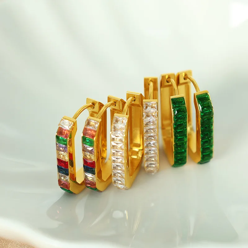 Retro C-Shaped Rectangular Zircon Earrings Stainless Steel Girls Creative Hip-Hop Fashion Jewelry Punk Style High-End Gift
Retro C-Shaped Rectangular Zircon Earrings Stainless Steel Girls Creative Hip-Hop Fashion Jewelry Punk Style High-End Gift