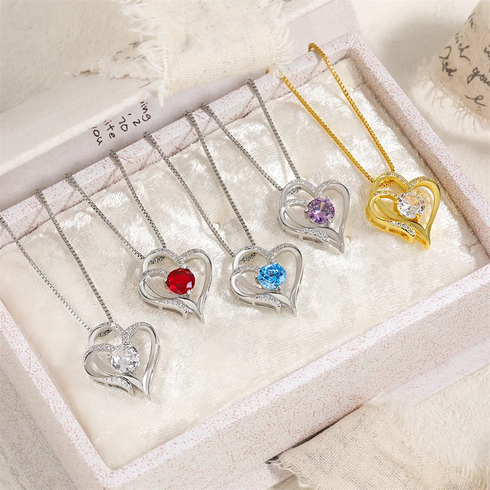 Double Heart Pendant Necklace For Girl Jewelry Gifts Fashion Colored Zircon Heart-to-heart Love Necklace Stainless Steel Jewelry
Double Heart Pendant Necklace For Girl Jewelry Gifts Fashion Colored Zircon Heart-to-heart Love Necklace Stainless Steel Jewelry