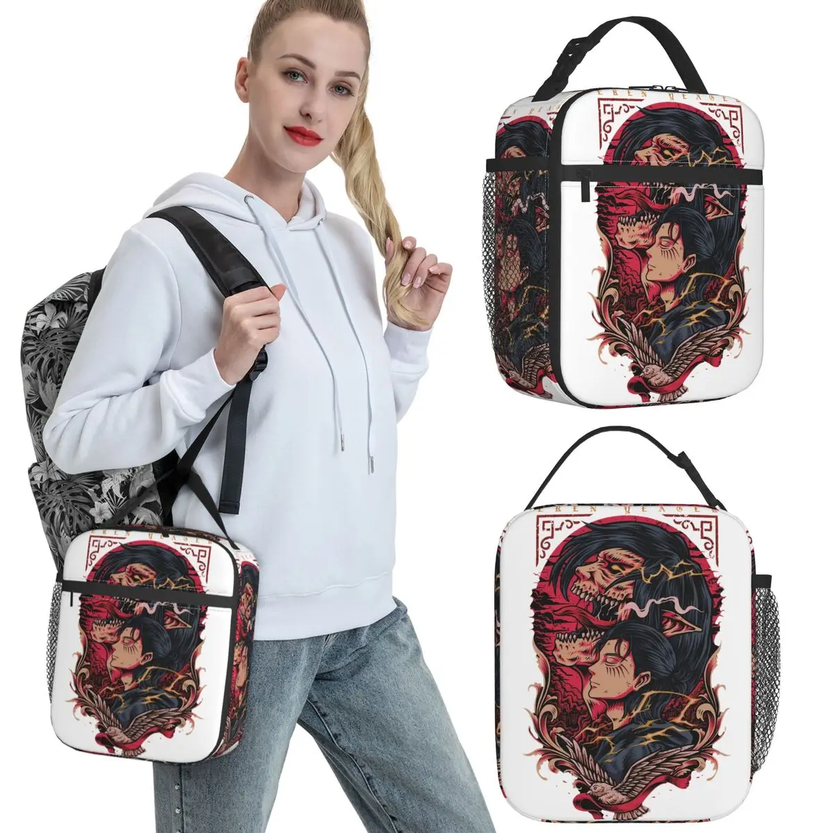 Anime Attack On Titaned Lunch Bag Comic Outdoor Picnic Lunch Box For Women Tote Food Bags Waterproof Portable Zipper Cooler Bag
Anime Attack On Titaned Lunch Bag Comic Outdoor Picnic Lunch Box For Women Tote Food Bags Waterproof Portable Zipper Cooler Bag
