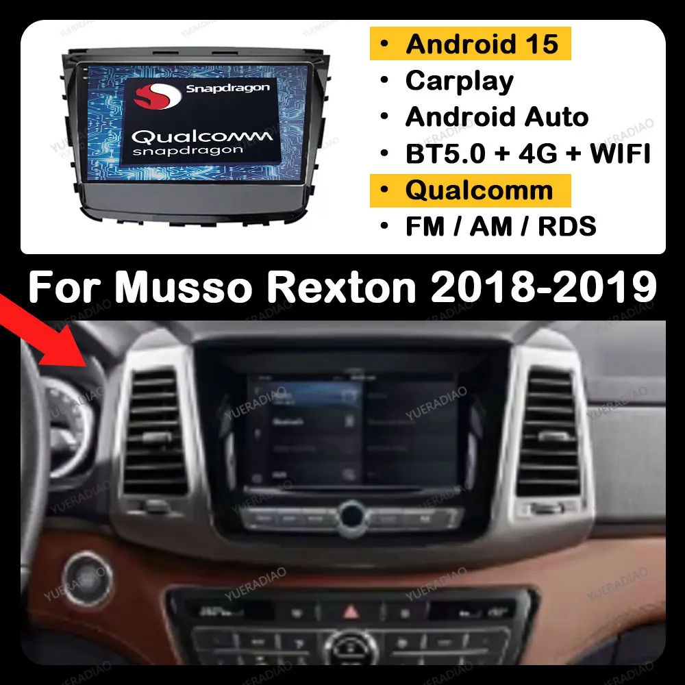 Android 15 Carplay Auto для Ssangyong Rexton Musso 2018 2019 головное устройство GPS NAVI Qualcomm мультимедийный стерео видеоплеер 4G WIFI
Android 15 Carplay Auto для Ssangyong Rexton Musso 2018 2019 головное устройство GPS NAVI Qualcomm мультимедийный стерео видеоплеер 4G WIFI