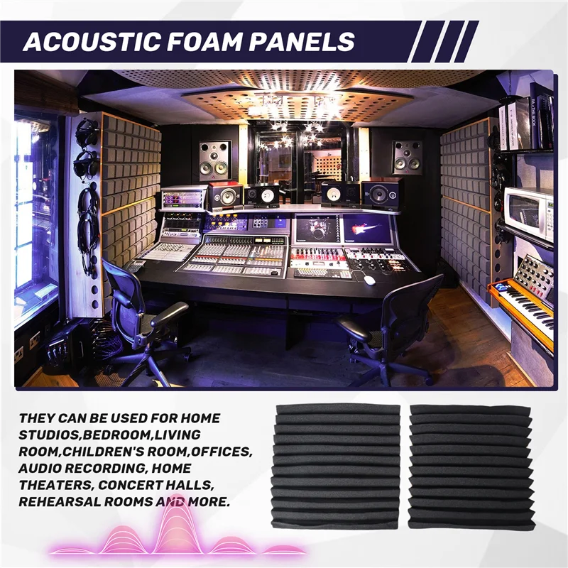 Dropship-12 Pieces Acoustic Foam Panel Self-Adhesive,Acoustic Foam Panel,Sound Insulation Pad,Reduce Noise,For Studio Home Offic
Dropship-12 Pieces Acoustic Foam Panel Self-Adhesive,Acoustic Foam Panel,Sound Insulation Pad,Reduce Noise,For Studio Home Offic
