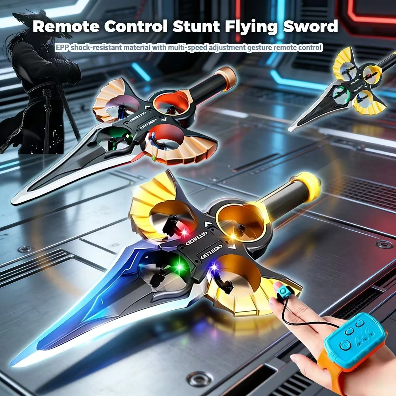 Remote Control Flying Sword Glider Drone, Gesture & Remote Modes, 3-Speed Stunt Plane with LED Lights, for Kids/Teens/Adults
Remote Control Flying Sword Glider Drone, Gesture & Remote Modes, 3-Speed Stunt Plane with LED Lights, for Kids/Teens/Adults