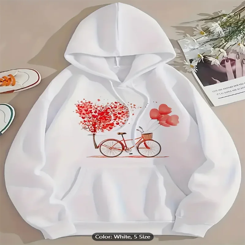Женская толстовка с капюшоном в форме сердца и дерева, велосипедный воздушный шар, графический принт, повседневная негабаритная толстовка с капюшоном на шнурке для романтического чистого хлопка
Женская толстовка с капюшоном в форме сердца и дерева, велосипедный воздушный шар, графический принт, повседневная негабаритная толстовка с капюшоном на шнурке для романтического чистого хлопка