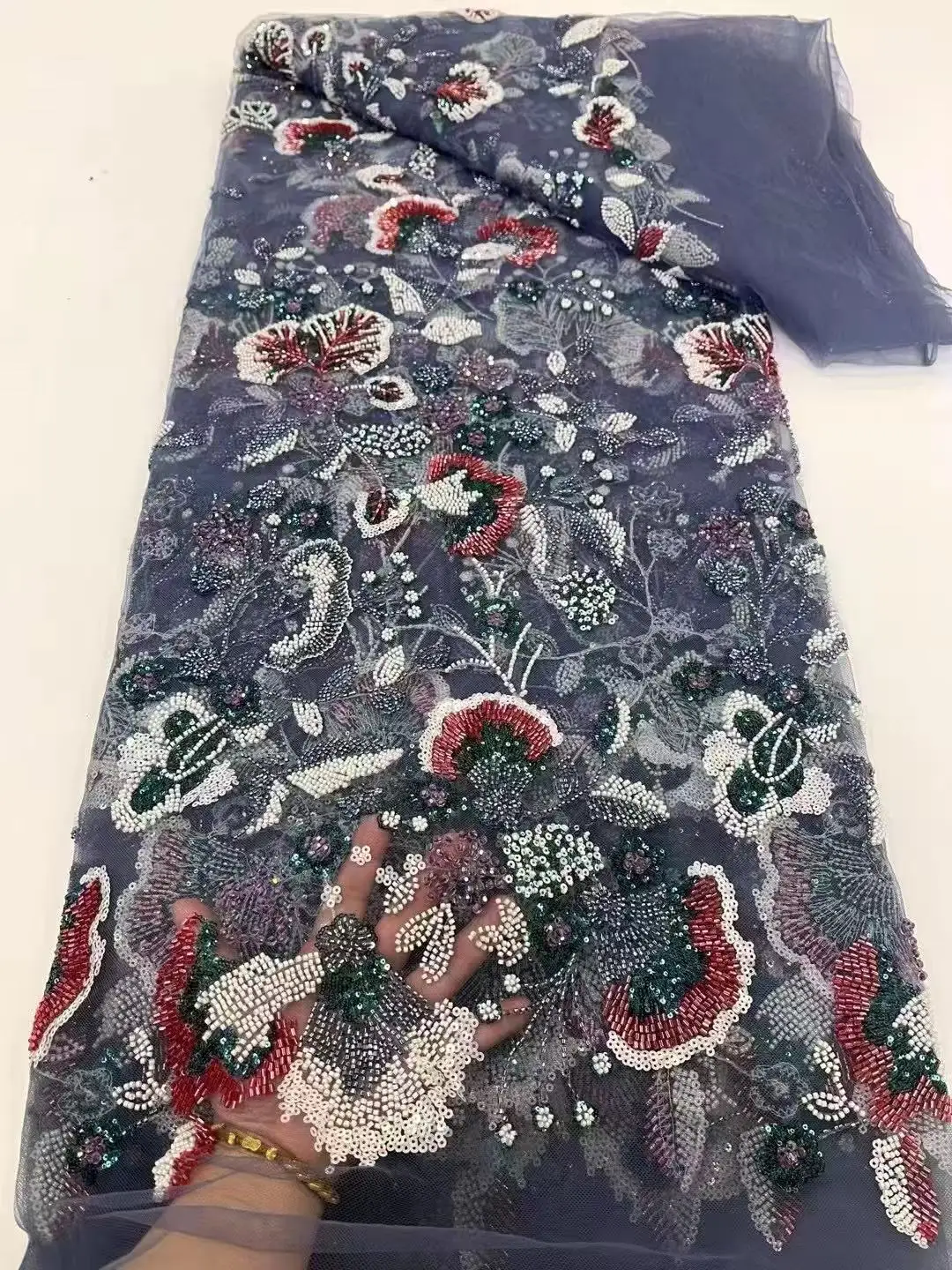 High-End Luxury Beads French Embroidery Groom Lace Fabric African Nigerian With Sequins Fabric For Wedding Dress
High-End Luxury Beads French Embroidery Groom Lace Fabric African Nigerian With Sequins Fabric For Wedding Dress