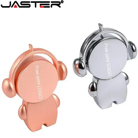 JASTER USB 2.0 Flash Drives Real capacity Cute Metal Cartoon Pen Drive 64GB Memory Stick 32GB 16GB 8GB Free key chain USB stick
