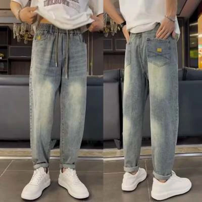 Korean Casual Drawstring Denim Harem Pants Men's Jeans 2026 Spring Autumn y2k Fashion Hip Hop Loose Hole Baggy Washed Jeans
Korean Casual Drawstring Denim Harem Pants Men's Jeans 2026 Spring Autumn y2k Fashion Hip Hop Loose Hole Baggy Washed Jeans