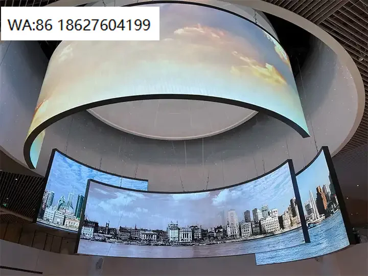 LED SignageIndoor Newsroom Circular Curved Soft Flexible LED Display Screen Exhibition Trade Show Cylindrical Column Video Wall
LED SignageIndoor Newsroom Circular Curved Soft Flexible LED Display Screen Exhibition Trade Show Cylindrical Column Video Wall