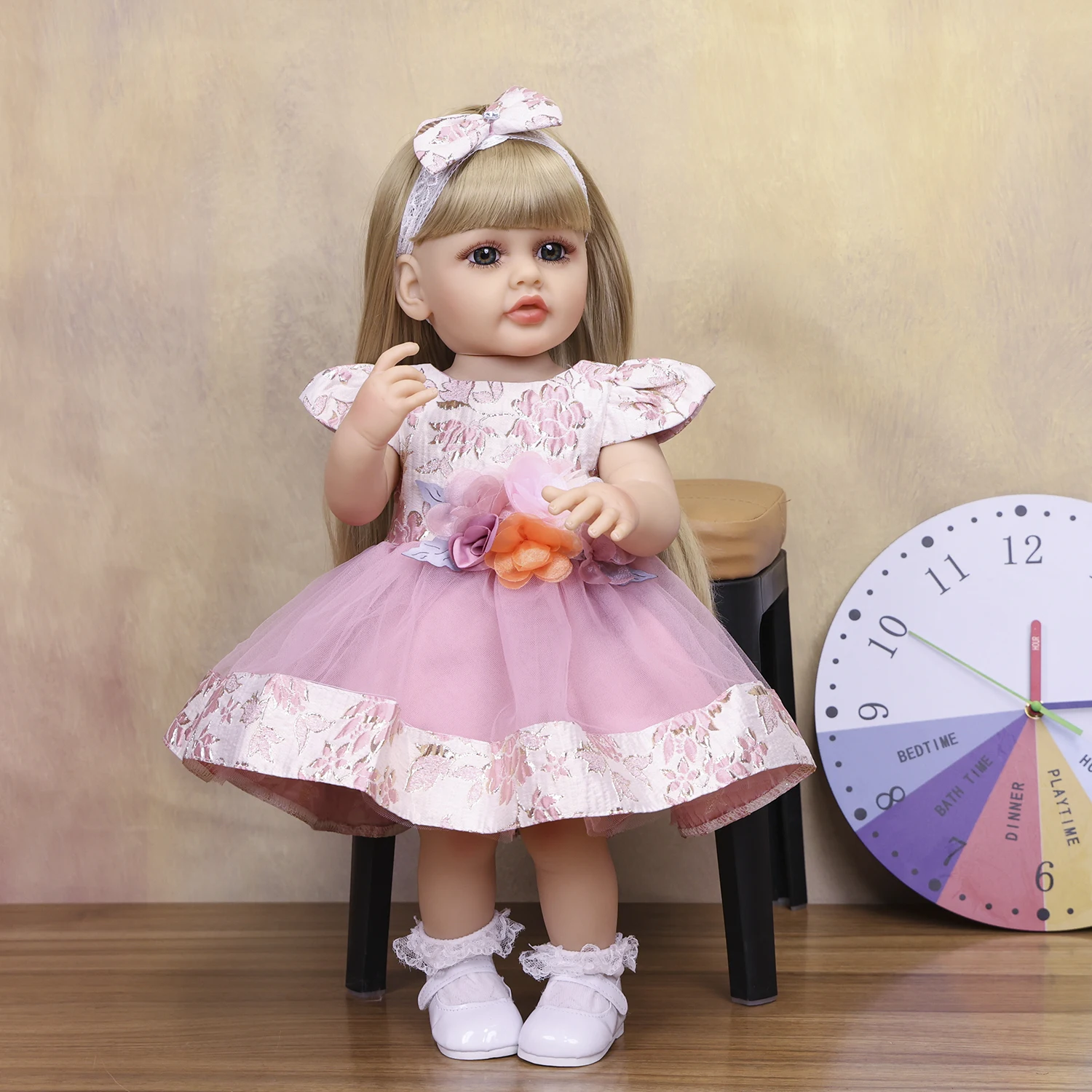 Reborn Toddler Girl Doll -22 inch Baby with Realistic Painted Skin on full Body Silicone Vinyl Waterproof Christmas Gift
Reborn Toddler Girl Doll -22 inch Baby with Realistic Painted Skin on full Body Silicone Vinyl Waterproof Christmas Gift