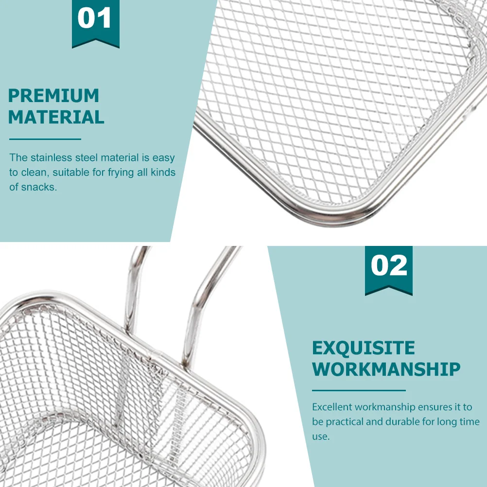 Stainless Steel Frying Basket Oil Drain Kitchen Utensil Ergonomic Handle Heat Resistant For Fried Chicken French Fries Snack
Stainless Steel Frying Basket Oil Drain Kitchen Utensil Ergonomic Handle Heat Resistant For Fried Chicken French Fries Snack