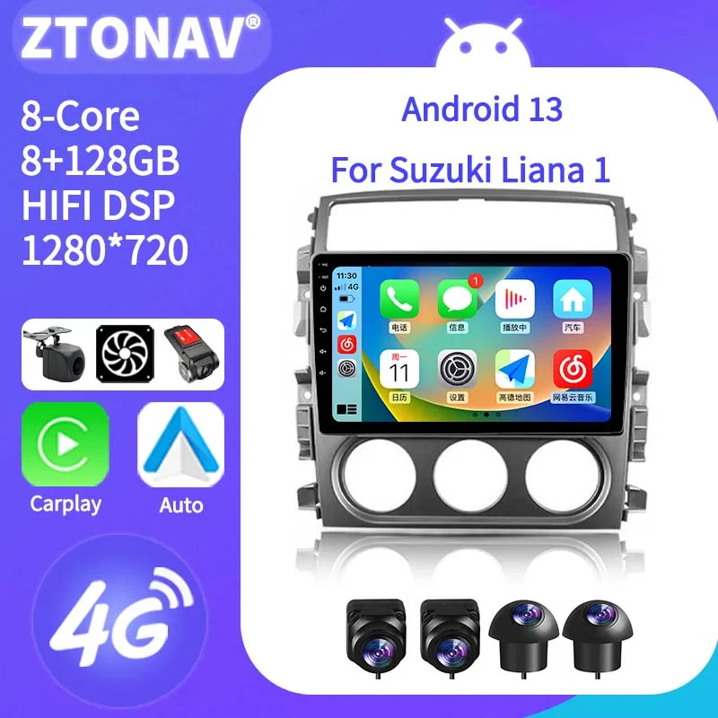 Android Radio Car Media Player For Suzuki Liana 1 2004 - 2008 Auto Headunit GPS Navi Carplay Android Auto Support 360 Camera
Android Radio Car Media Player For Suzuki Liana 1 2004 - 2008 Auto Headunit GPS Navi Carplay Android Auto Support 360 Camera