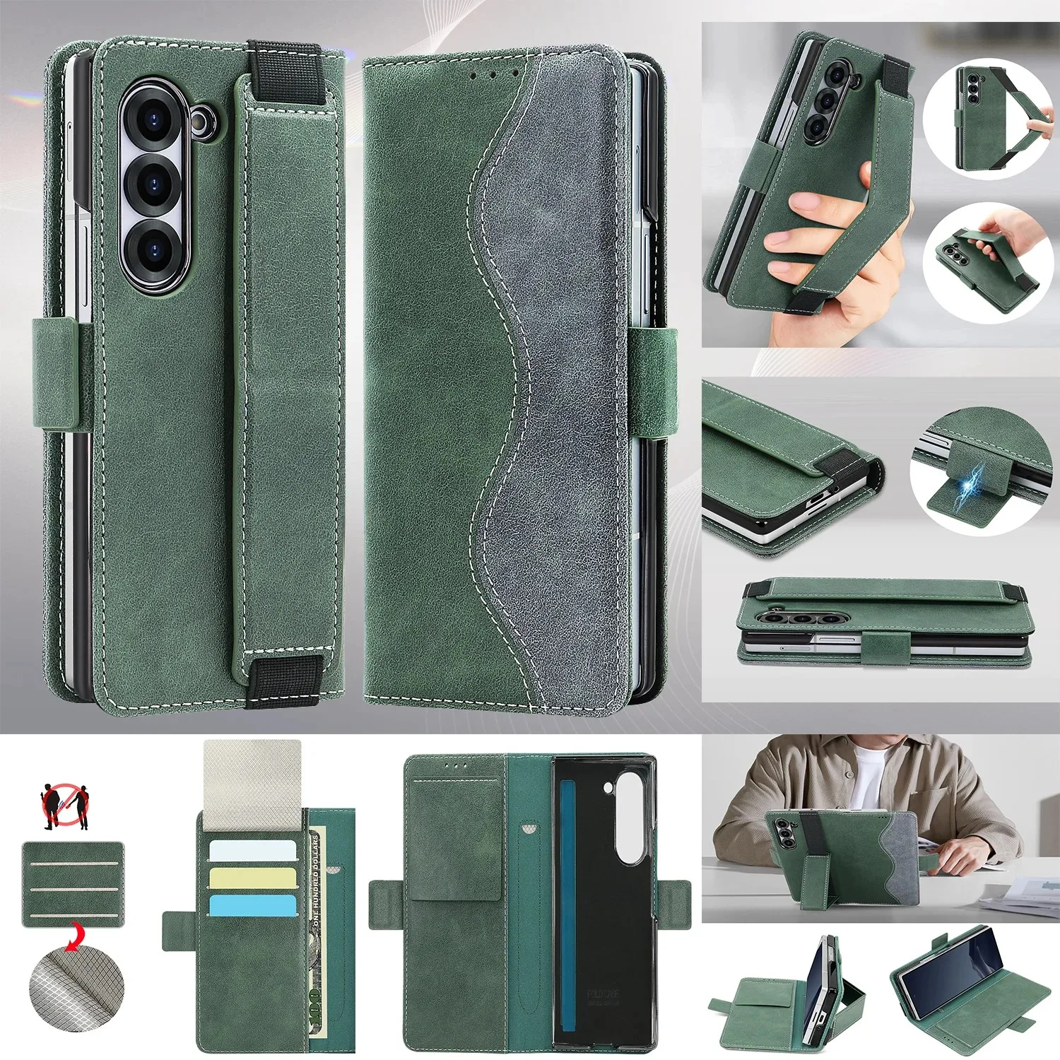 Luxury Business Leather Wallet Case SuitabFor Samsung Galaxy Z Fold 7 Fold6 Fold5 Electroplated Shell Wristband Stand Flip Cover
Luxury Business Leather Wallet Case SuitabFor Samsung Galaxy Z Fold 7 Fold6 Fold5 Electroplated Shell Wristband Stand Flip Cover