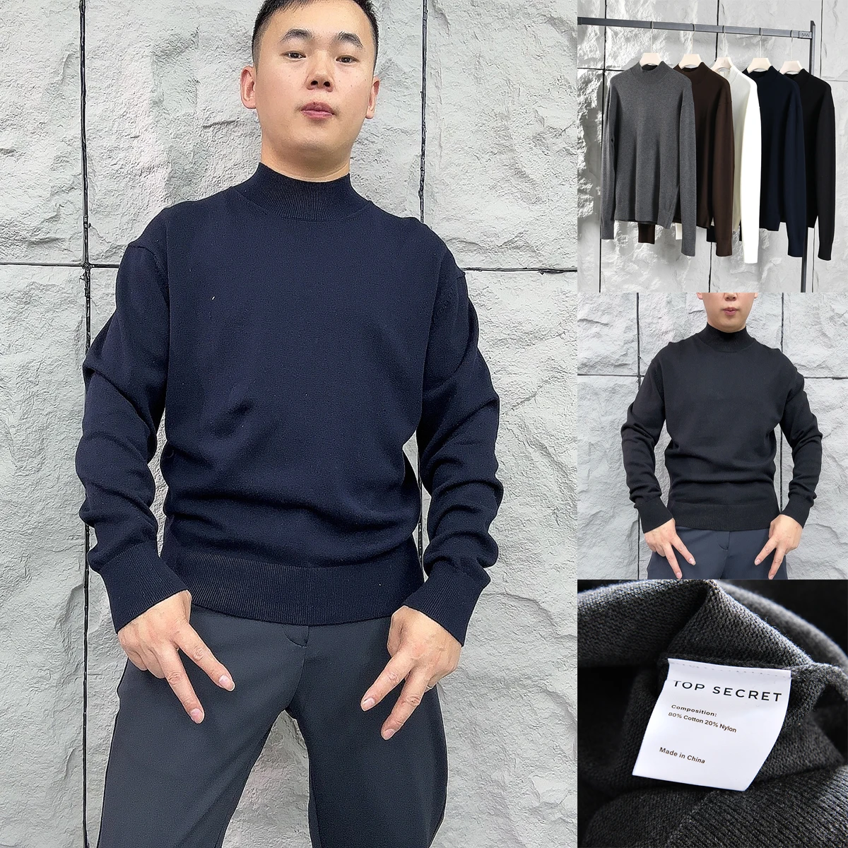 Men's Casual Knitted Sweater Half High Collar Autumn Winter Cotton Blend Fashionable All-Match Long Sleeve Basic Style
Men's Casual Knitted Sweater Half High Collar Autumn Winter Cotton Blend Fashionable All-Match Long Sleeve Basic Style