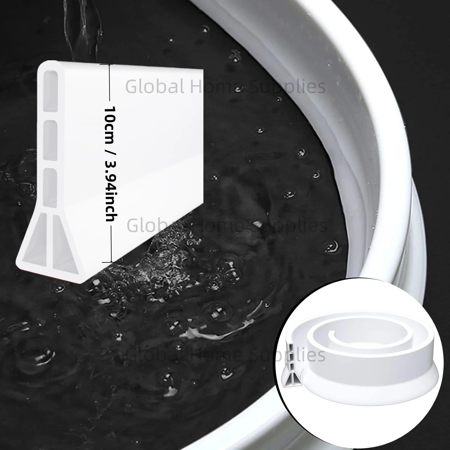 (Upgraded) 4” / 10cm High Shower Threshold Water Dam Collapsible Shower Water Barrier Stopper Dry and Wet Separation for Bathroo
(Upgraded) 4” / 10cm High Shower Threshold Water Dam Collapsible Shower Water Barrier Stopper Dry and Wet Separation for Bathroo