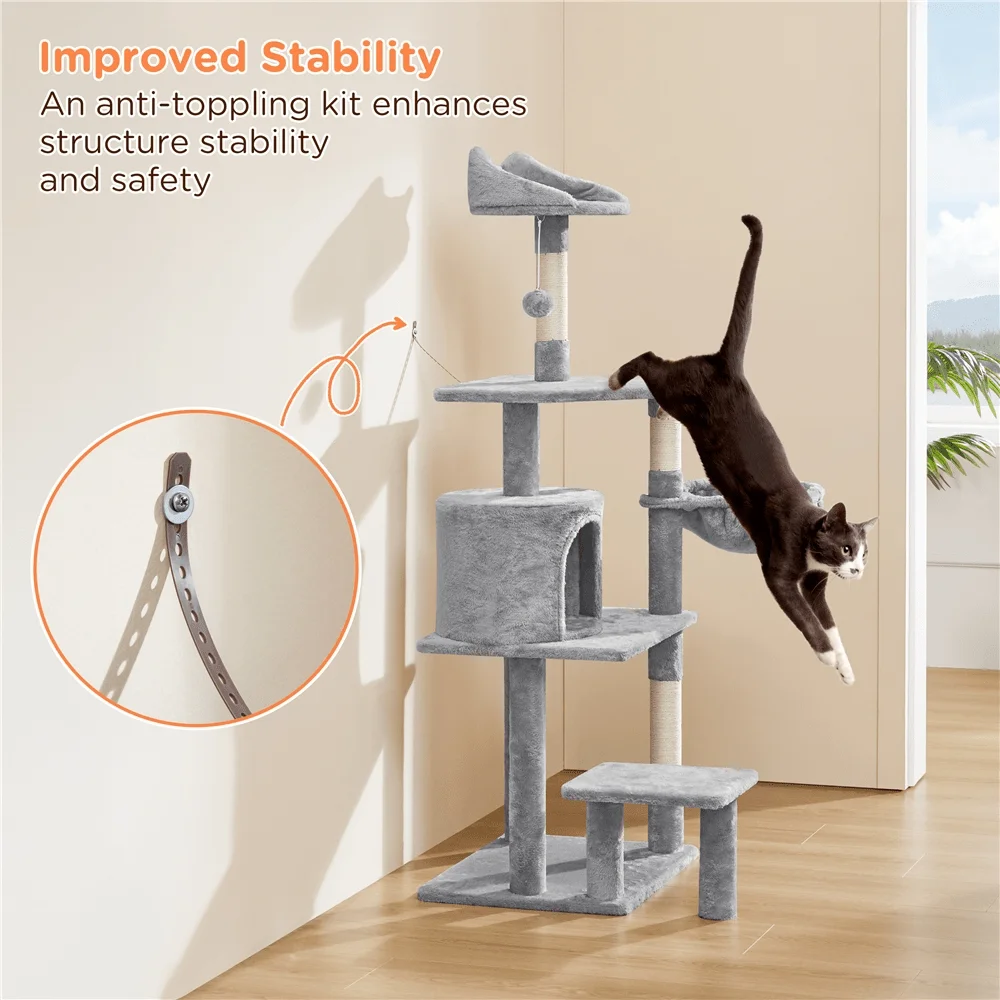 1PC Modern Multi Level Cat Tree Tower With Condo And ching Post
1PC Modern Multi Level Cat Tree Tower With Condo And ching Post