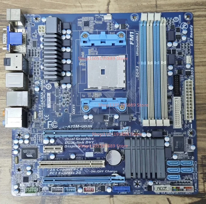 Материнская плата Gigabyte GA-A75M-UD2H с процессором X4 651k
Материнская плата Gigabyte GA-A75M-UD2H с процессором X4 651k