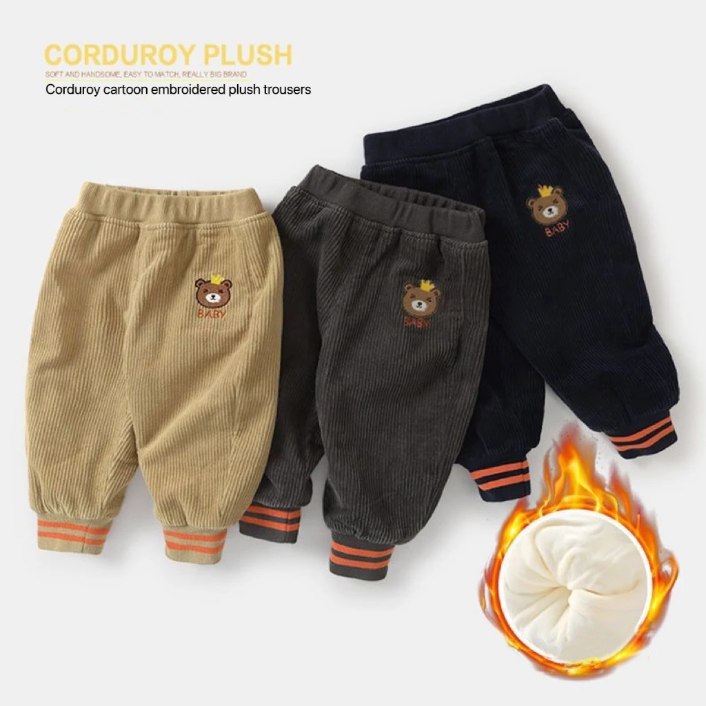 1pcs Boys Girls Winter Velvet Corduroy Kid Pants Little Bear Cartoon Mid Waist Warm Pantalone Baggy Thick Plush Children Trouser
1pcs Boys Girls Winter Velvet Corduroy Kid Pants Little Bear Cartoon Mid Waist Warm Pantalone Baggy Thick Plush Children Trouser