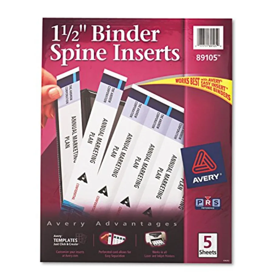 -Dennison 89105 Binder Spine Inserts, 1-1/2-Inch Capacity, 25/PK, White
-Dennison 89105 Binder Spine Inserts, 1-1/2-Inch Capacity, 25/PK, White