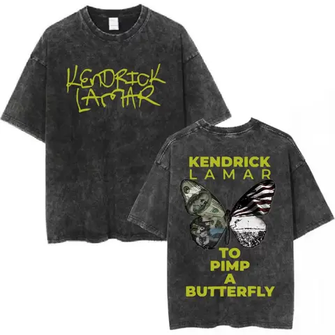 Rapper Kendrick Lamar To Pimp A Butterfly Graphic T Shirt Woman's Hip Hop Streetwear T-shirts Unisex Oversized Tee Shirts