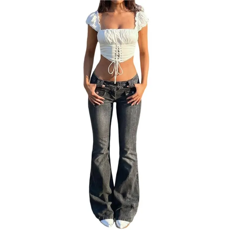 NEW-Women's Stretch Low Rise Double Button Elastic Skinny Vintage Flare Jeans
NEW-Women's Stretch Low Rise Double Button Elastic Skinny Vintage Flare Jeans