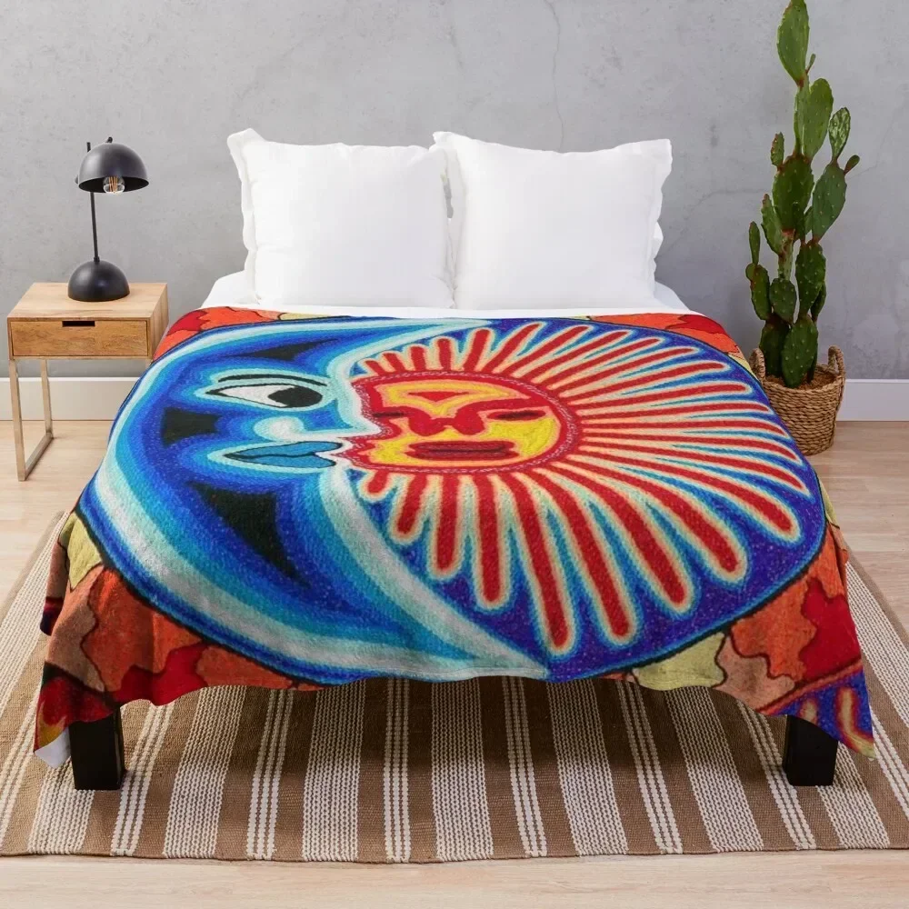 Mexican Sun Crescent Moon Colorful Huichol | Mexican Blanket Design | Large Cozy King Size | Vintage Folk Art - Throw Blanket
Mexican Sun Crescent Moon Colorful Huichol | Mexican Blanket Design | Large Cozy King Size | Vintage Folk Art - Throw Blanket
