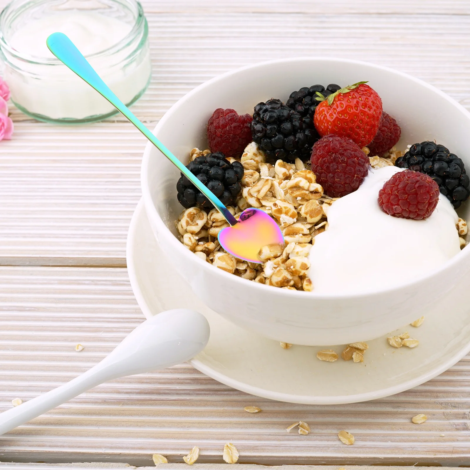 7pcs Stainless Steel Heart Coffee Spoons 7 Colors Mixed Set Tea Stirring Spoon For Dessert Yogurt Ice Cream Cake Sugar Scoop
7pcs Stainless Steel Heart Coffee Spoons 7 Colors Mixed Set Tea Stirring Spoon For Dessert Yogurt Ice Cream Cake Sugar Scoop