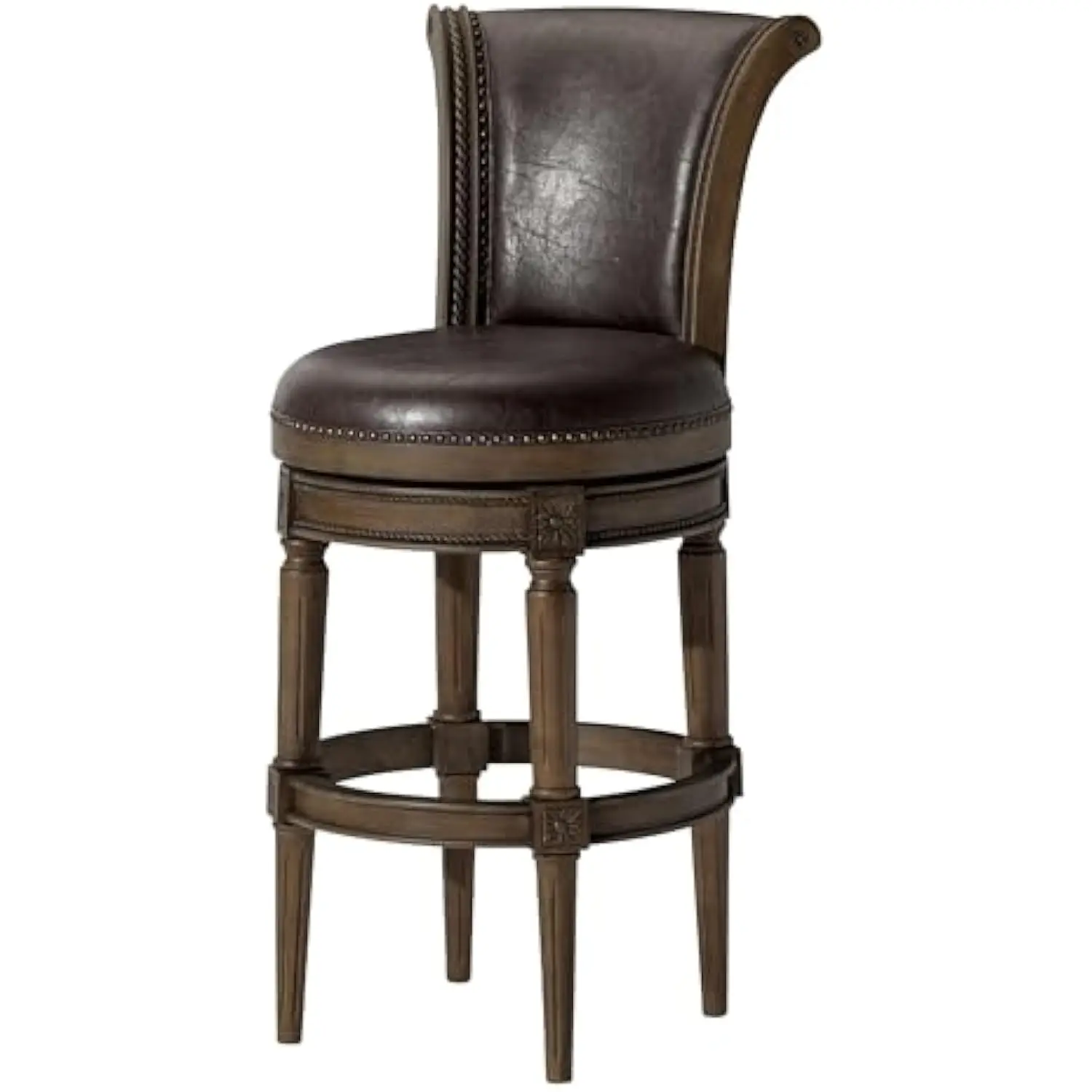 Pullman 31 Inch Tall Bar Height Upholstered Barstool with Back in Walnut Finish with Marksman Saddle Vegan Leather Cushion Sea
Pullman 31 Inch Tall Bar Height Upholstered Barstool with Back in Walnut Finish with Marksman Saddle Vegan Leather Cushion Sea