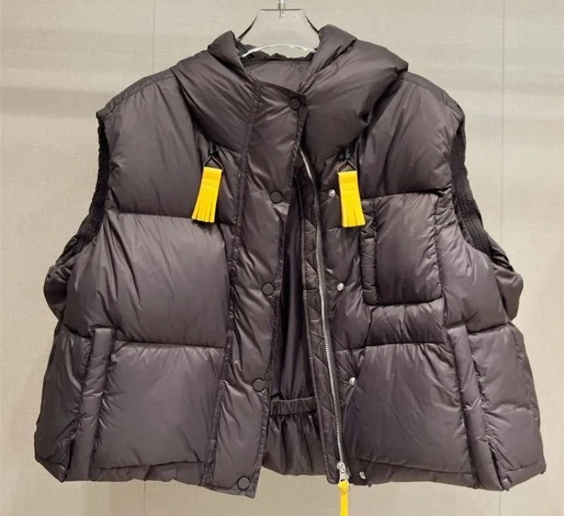 Новый дизайн без рукавов с капюшоном, женский зимний пуховый хлопковый жилет, куртка, модный свободный толстый женский жилет, пальто
Новый дизайн без рукавов с капюшоном, женский зимний пуховый хлопковый жилет, куртка, модный свободный толстый женский жилет, пальто
