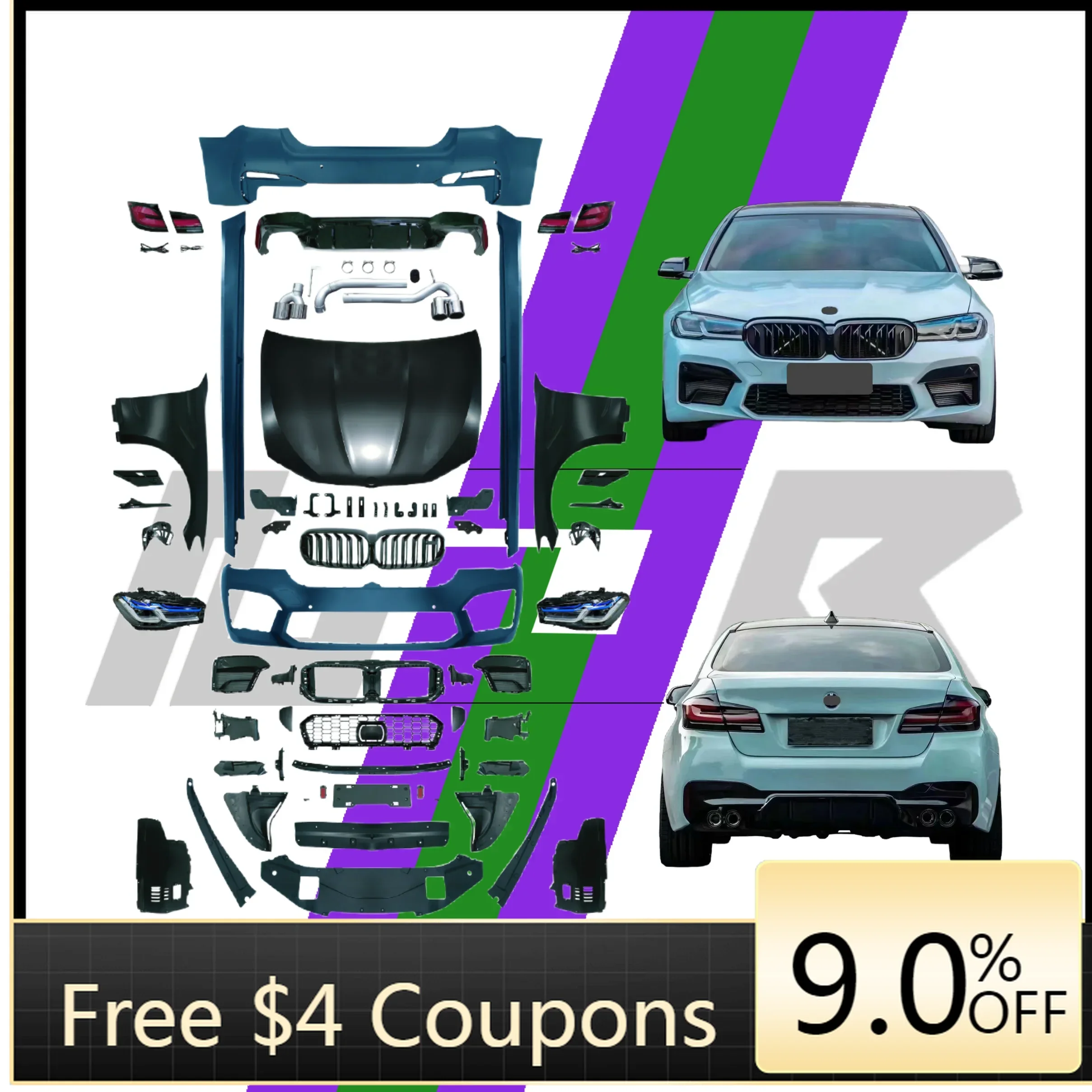 XDS C-Facelift Refit Body Kit For 5 Series F10 2010-2017 Update To M5 G30 Style Front+Rear Bumper Assembly Side Skirt Headlig
XDS C-Facelift Refit Body Kit For 5 Series F10 2010-2017 Update To M5 G30 Style Front+Rear Bumper Assembly Side Skirt Headlig