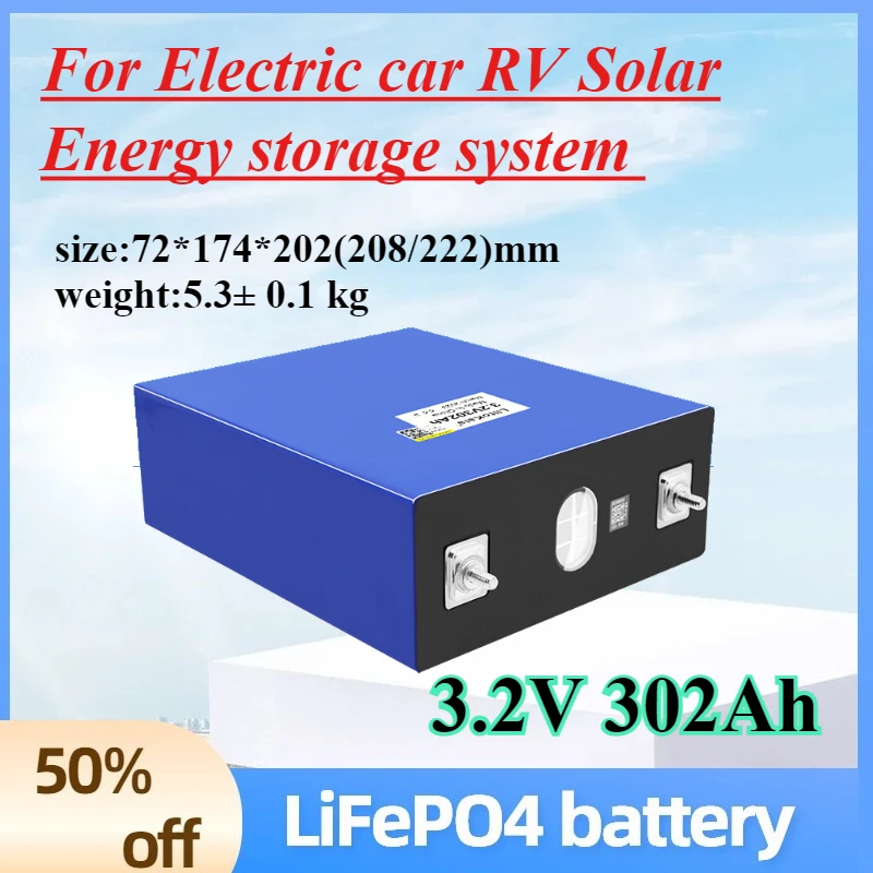 3.2V 302Ah LiFePO4 Battery for Electric car RV Solar Energy storage system Grade A Rechargeable battery
3.2V 302Ah LiFePO4 Battery for Electric car RV Solar Energy storage system Grade A Rechargeable battery