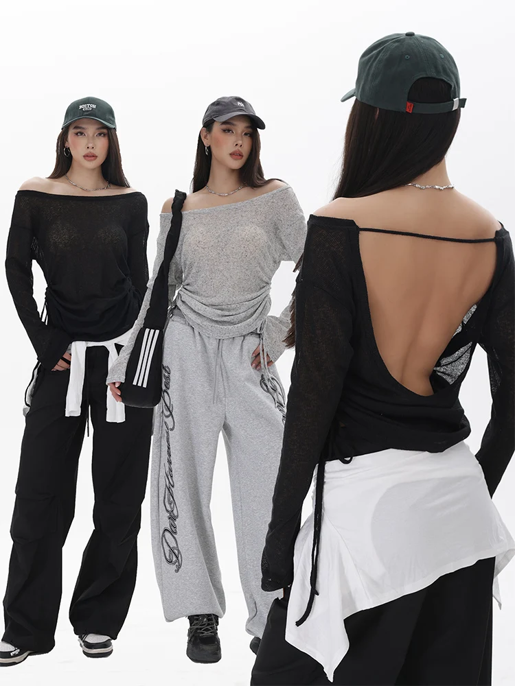 Yexiaowu Women's Long Sleeve Knitted Sun Protection Shirt Sexy Backless Jazz Cover up Top Wind Slant Shoulder Drawstring Cott...
Yexiaowu Women's Long Sleeve Knitted Sun Protection Shirt Sexy Backless Jazz Cover up Top Wind Slant Shoulder Drawstring Cott...