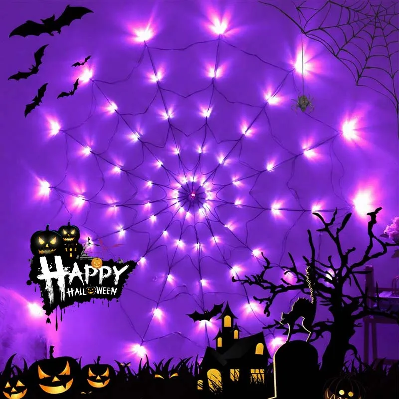 Halloween LED Lights Glowing Spider Web Halloween Decoration Lights for Yard Window Decorations Halloween Party Supplies
Halloween LED Lights Glowing Spider Web Halloween Decoration Lights for Yard Window Decorations Halloween Party Supplies