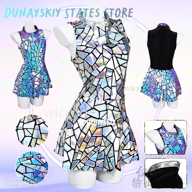 Punk 코스프레 Anime Nightclub Stage Jirai Kei Girls Dance Uniform Party Show Costume Laser Mirror Sequins Top Dress Customized
Punk 코스프레 Anime Nightclub Stage Jirai Kei Girls Dance Uniform Party Show Costume Laser Mirror Sequins Top Dress Customized